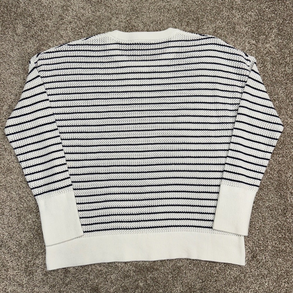 Vineyard Vines Cropchet‎ Striped Open Knit Crochet Sweater Women Size Large - Picture 8 of 9